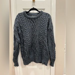 Woolovers Blue Cable Knit Sweater